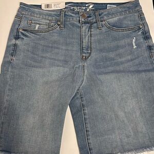 Seven7 Light Blue Denim Bermuda Shorts